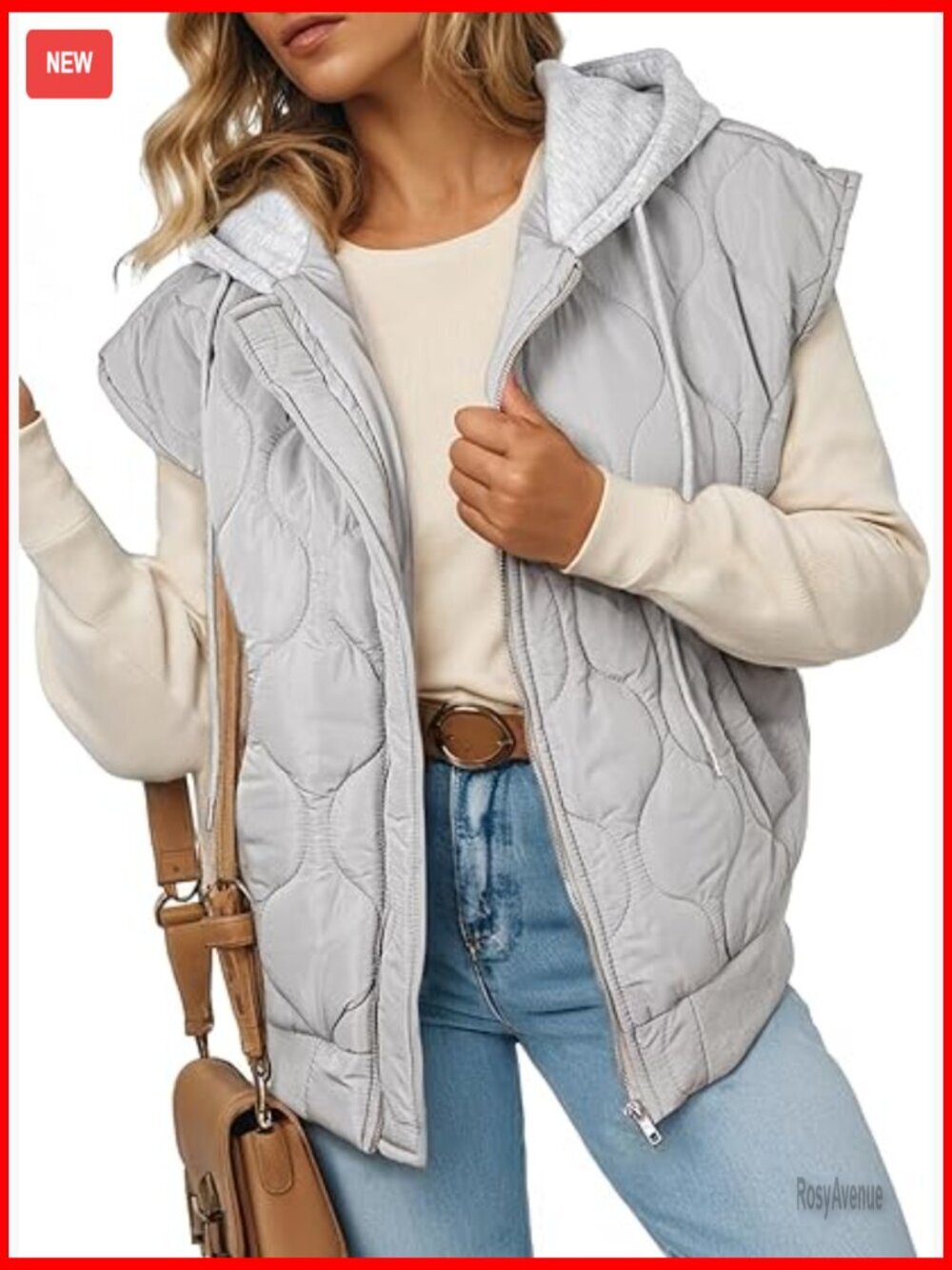 Cropped Hooded Quilted Puffer Vest with Pockets